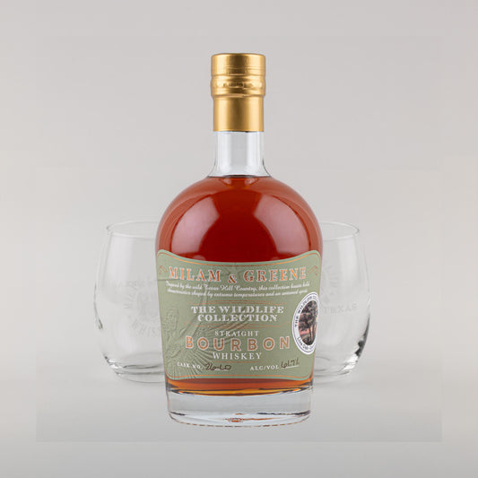 Cask-Strength 2026 Wildlife Collection: Live Oak Straight Bourbon + Glassware set of 2