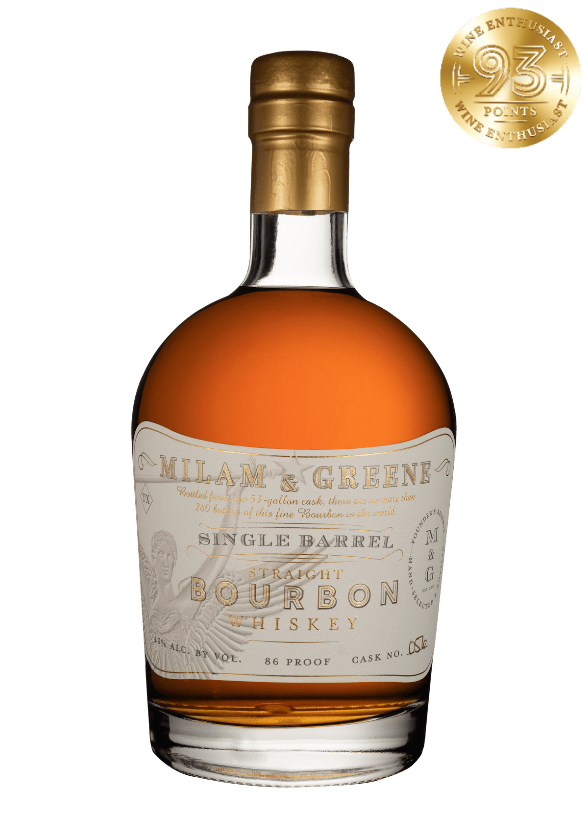 Milam and Greene_Single Barrel Bourbon 1200 Medal