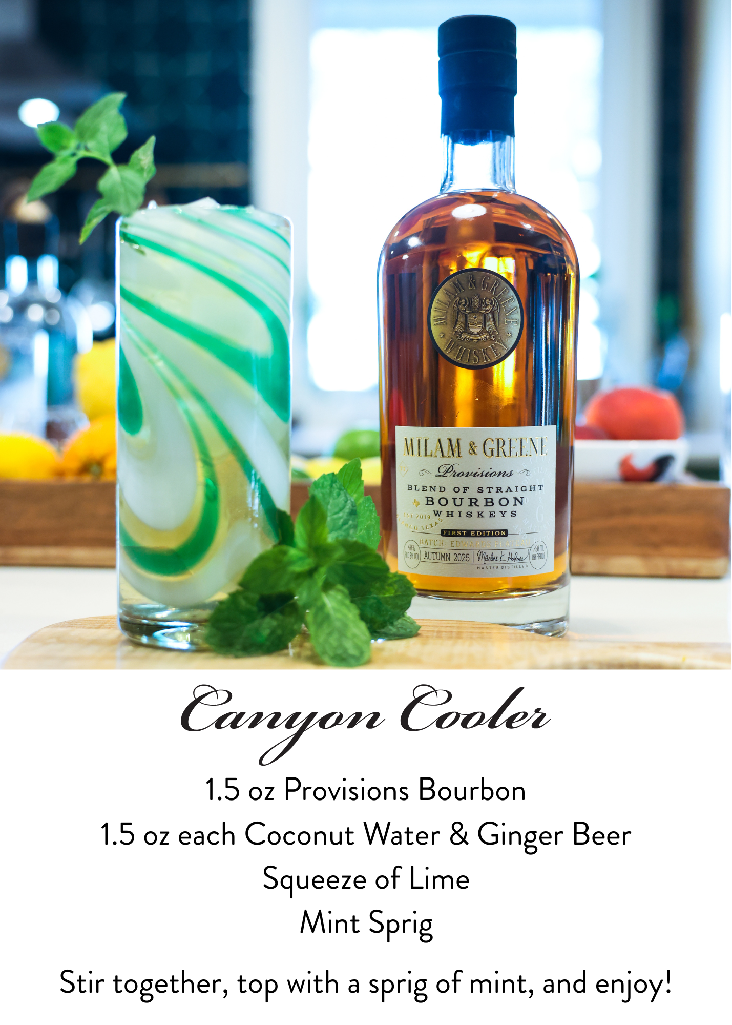 Canyon Cooler cocktail card